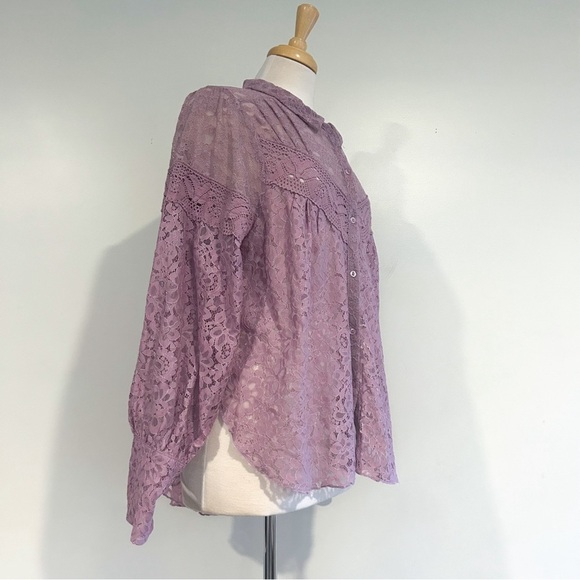 Free People Out West Top Lilac Lace Top Size Small NWT - Picture 7 of 14